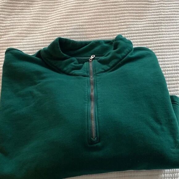 Girlfriend Collective 50/50 Half-zip Sweatshirt, Biome size 6XL - Picture 8 of 10